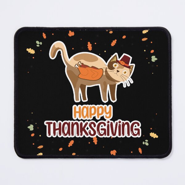 Item preview, A Cute and Funny Cat Eats Thanksgiving Turkey designed and sold by creaencuba.