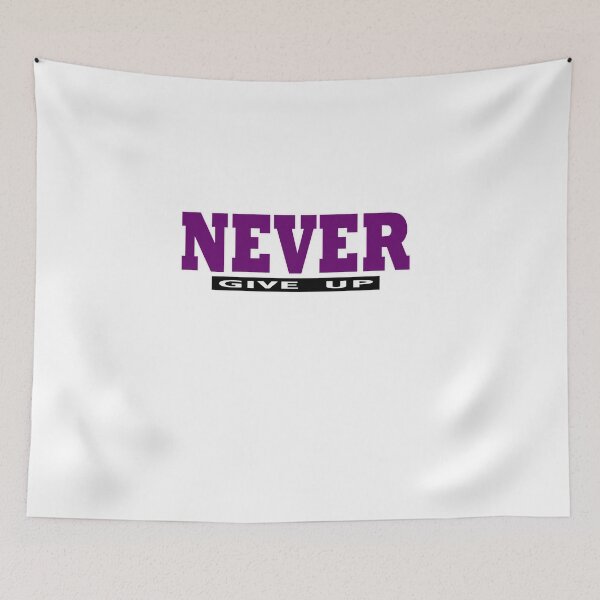 Item preview, Purple NEVER give Up- Christian Quote  designed and sold by Dailywalker22.