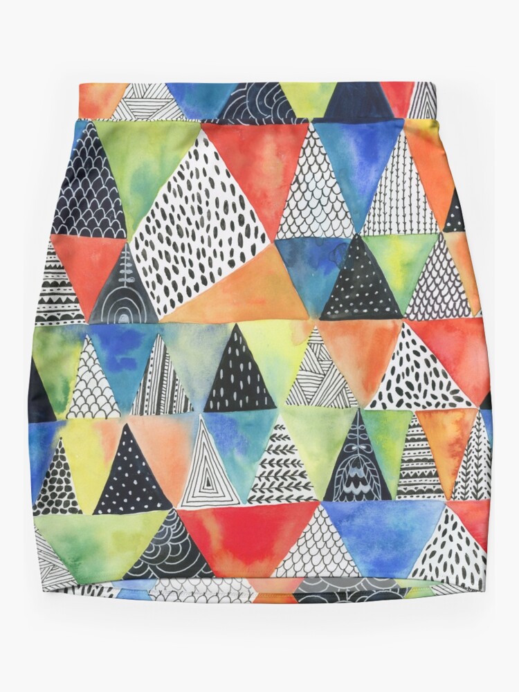 Thumbnail 3 of 4, Mini Skirt, Doodled Geometry designed and sold by Janet Broxon.