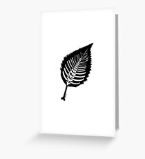 Feuille squelette - noire Greeting Card