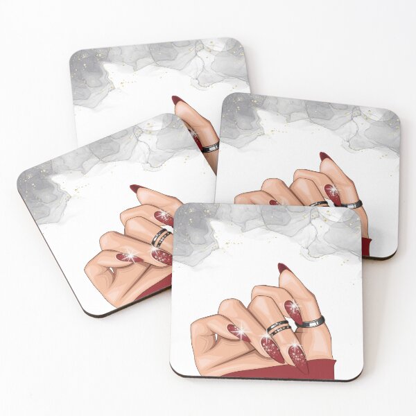 Item preview, Nail art, acrylic nail, nail salon, press on nails, red nails, nail polish, acrylic nails designed and sold by quotefactory.