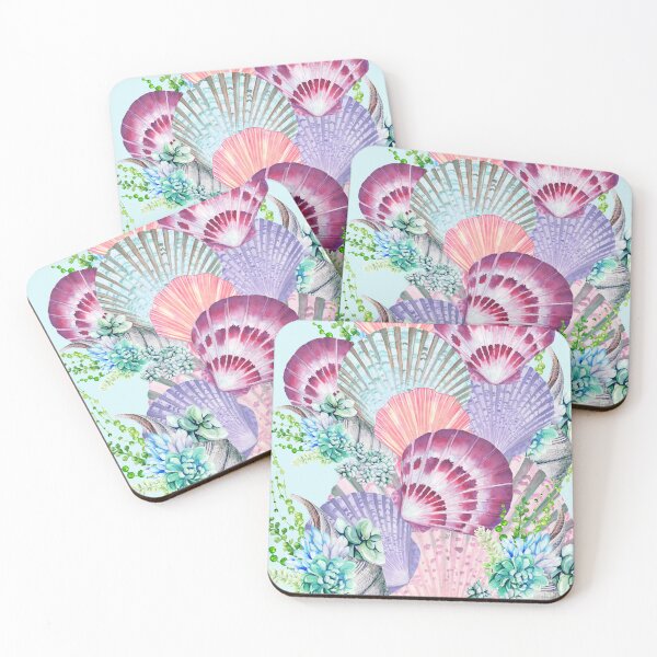 Item preview, sea shell, sea shells, ocean, beach, sea weed, sea shell sticker, corals, sea designed and sold by quotefactory.