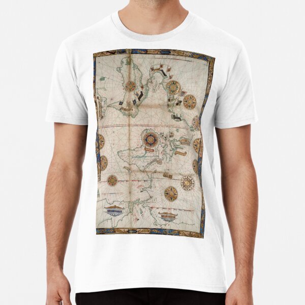 Item preview, Old map vintage coins lines illustrated map designed and sold by monamooon.