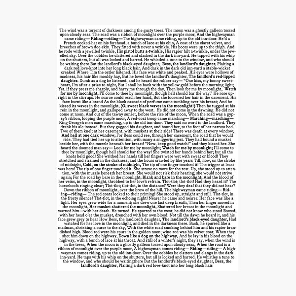 The Highwayman—Alfred Noyes—Poem—Full Text Photographic Print