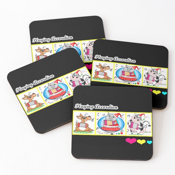 Item preview, Cute animals - Playing accordion - Kangaroo, pig and cow  designed and sold by Shirley cute art .