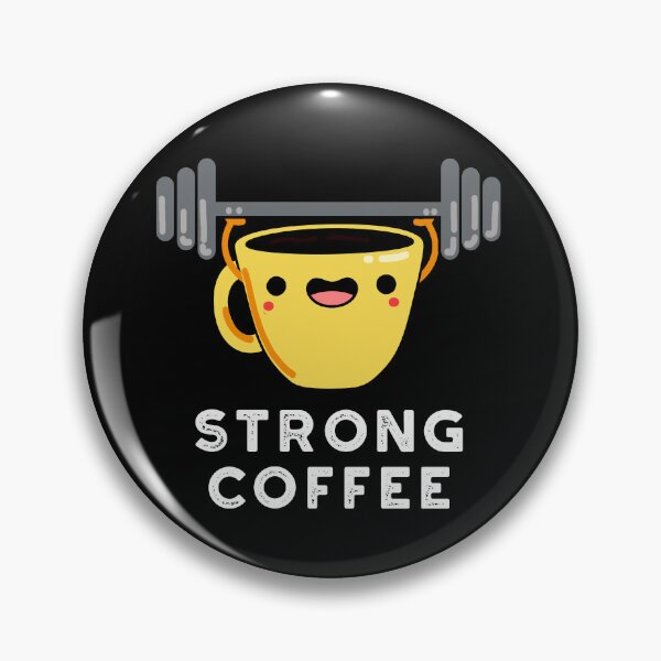 Item preview, Strong Coffee Funny Food Puns (Dark BG) designed and sold by punnybone.