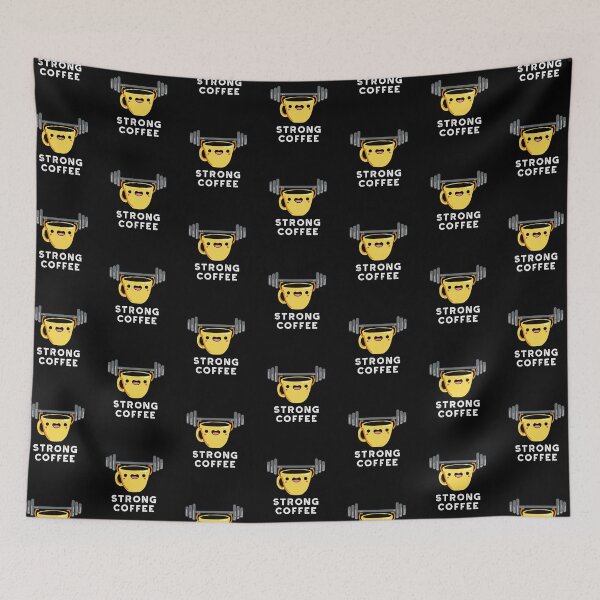 Item preview, Strong Coffee Funny Food Puns (Dark BG) designed and sold by punnybone.