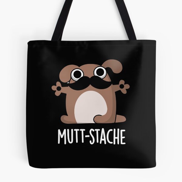 Item preview, Mutt-stache Funny Dog Moustache Puns (Dark BG) designed and sold by punnybone.