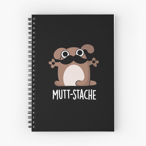 Item preview, Mutt-stache Funny Dog Moustache Puns (Dark BG) designed and sold by punnybone.