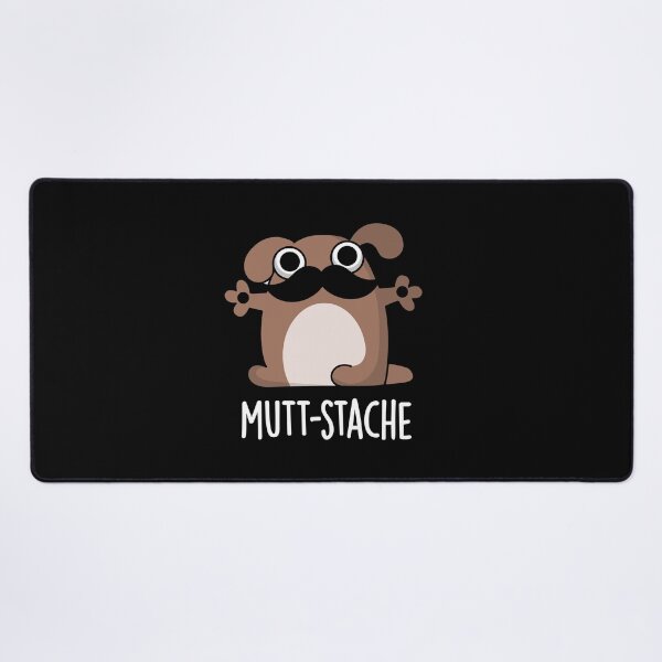 Item preview, Mutt-stache Funny Dog Moustache Puns (Dark BG) designed and sold by punnybone.