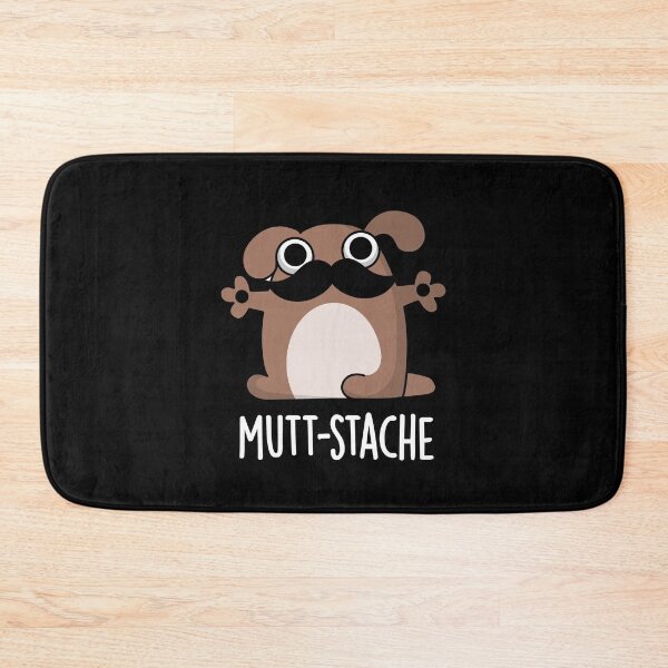 Item preview, Mutt-stache Funny Dog Moustache Puns (Dark BG) designed and sold by punnybone.