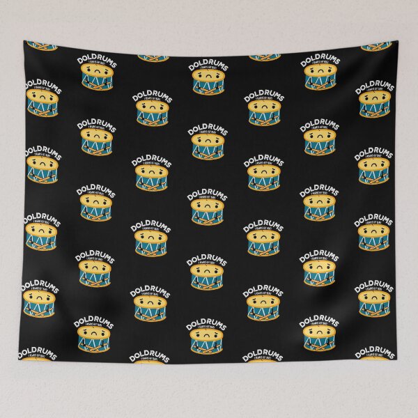 Item preview, Doldrums Sad Drum Funny Drummer Puns (Dark BG) designed and sold by punnybone.