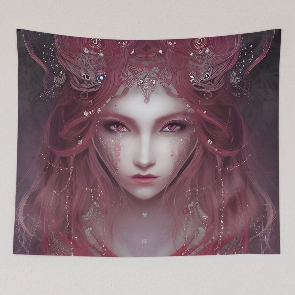 Aperçu de l'œuvre La Sorcière Rubis - Portrait - AI Art créée et vendue par Lola Mystique Boutique.