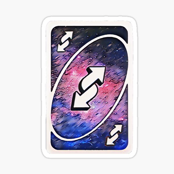 Blue Uno Reverse Card Sticker for Sale by SnotDesigns