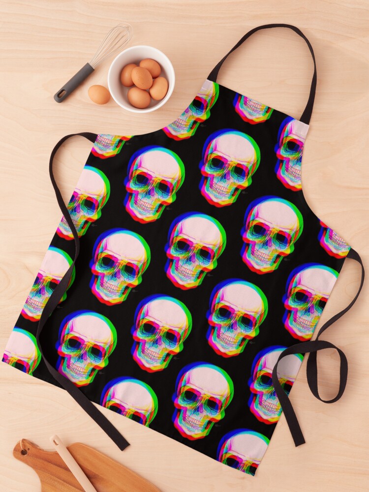 Imagen 1 de 6, Delantal con la obra Skull 3D by Adrian FIlmore, diseñada y vendida por AdrianFilmore.