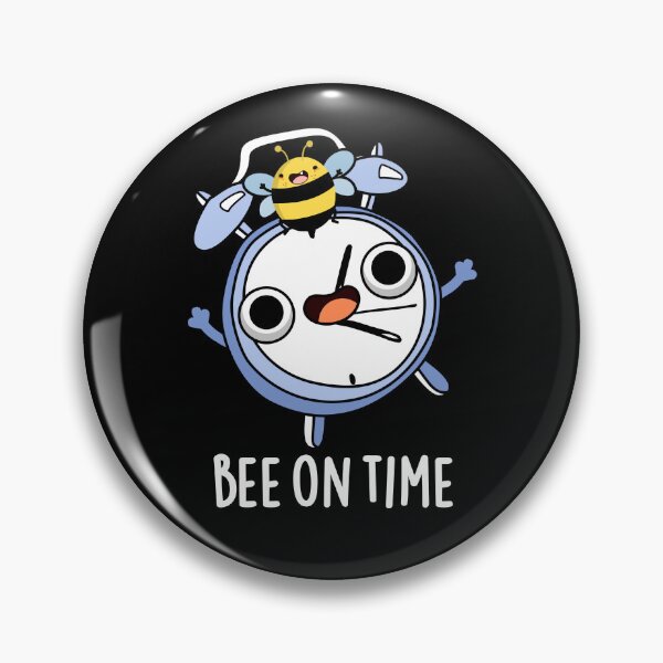 Item preview, Bee On Time Funny Bug Clock Puns (Dark BG) designed and sold by punnybone.