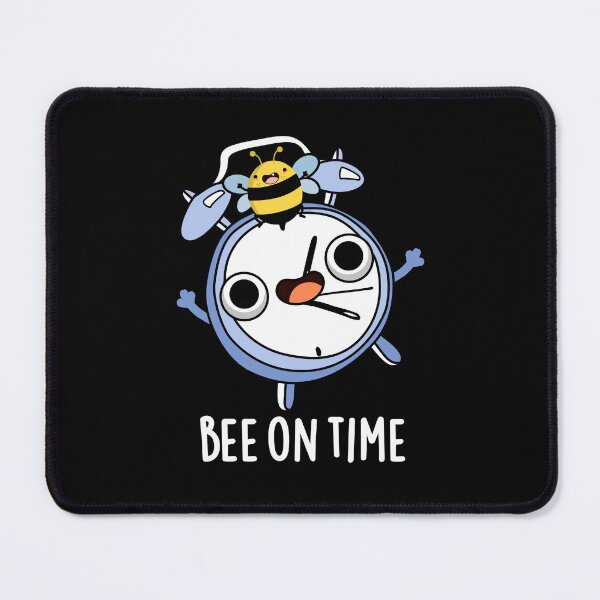Item preview, Bee On Time Funny Bug Clock Puns (Dark BG) designed and sold by punnybone.