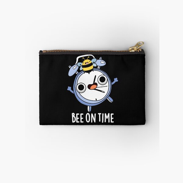 Item preview, Bee On Time Funny Bug Clock Puns (Dark BG) designed and sold by punnybone.