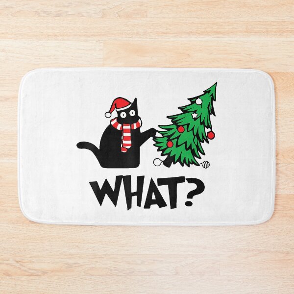 Item preview, Funny Black Cat Gifts Pushing Christmas Tree Over Cat What designed and sold by IsraelCastro.