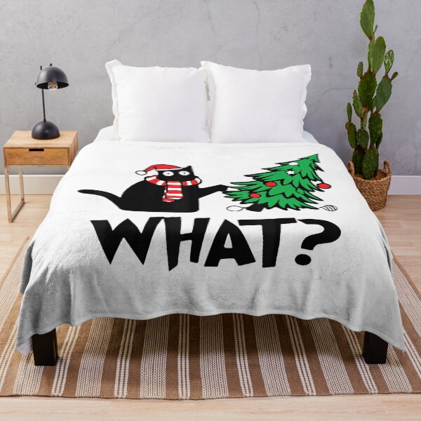 Item preview, Funny Black Cat Gifts Pushing Christmas Tree Over Cat What designed and sold by IsraelCastro.