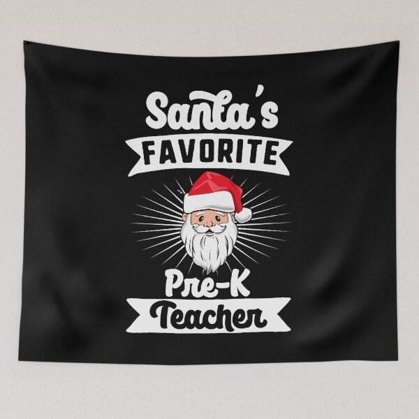 Item preview, Santa's Favorite Pre-K Teacher Santa Claus Merry Christmas designed and sold by QueenOfPrint.