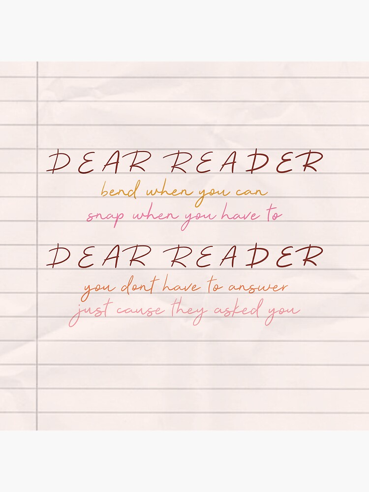 Taylor Swift – Dear Reader Lyrics