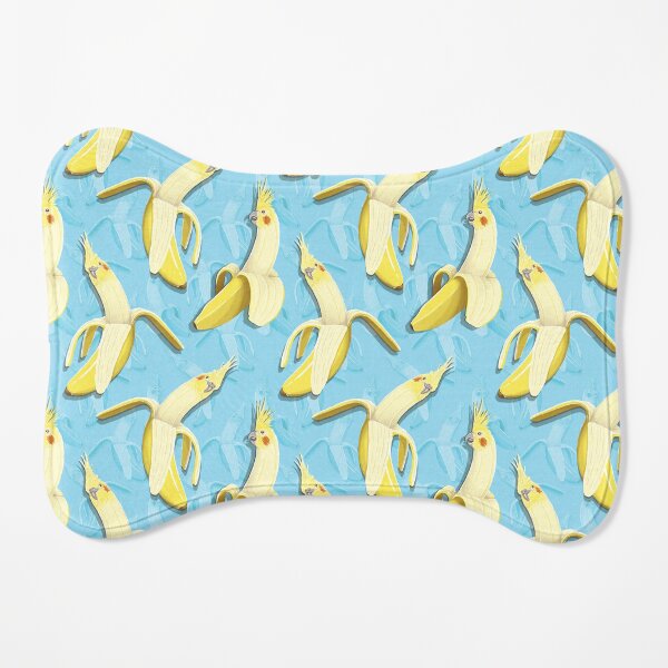 Bananaaaa! - Cockatiel Banana Pattern Dog Mat