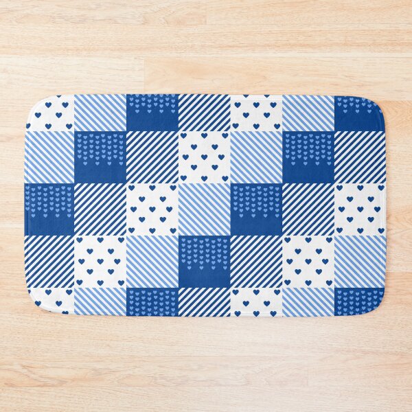 Artikelvorschau, Blaues und weißes Patchwork-Muster entworfen und verkauft von humnoo.