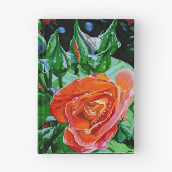 Item preview, Orange Rose With Buds And Droplets designed and sold by RobertBarkerArt.
