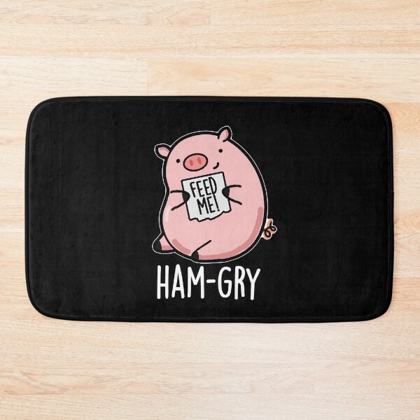 Item preview, Ham-gry Funny Pig Puns (Dark BG) designed and sold by punnybone.