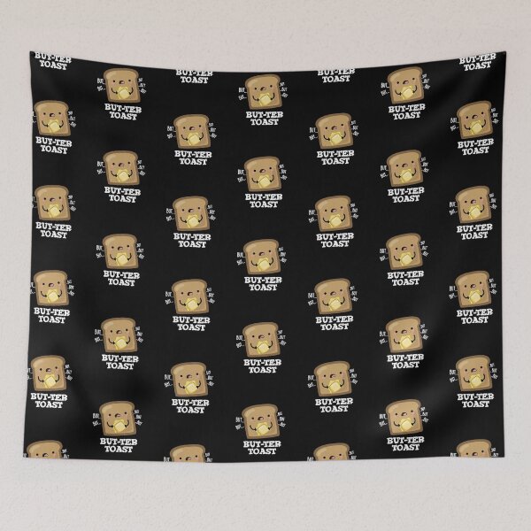 Item preview, Butter Toast Funny Bread Puns (Dark BG) designed and sold by punnybone.