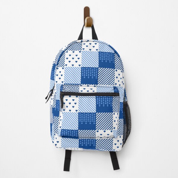 Artikelvorschau, Blaues und weißes Patchwork-Muster entworfen und verkauft von humnoo.