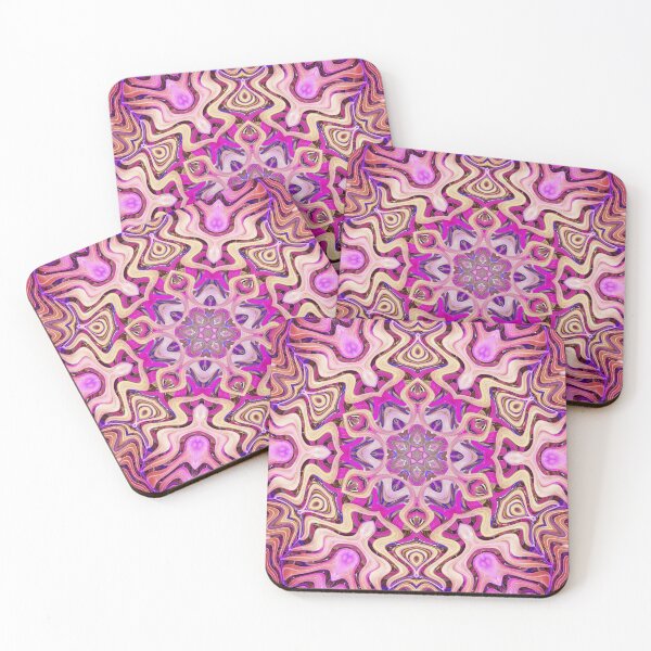 Item preview, Boho Vibes Kaleidoscope Abstract Maximalist Style Hippie Colors Mix of Mauve Violet Lilac Cream 10 of 16 designed and sold by Beachy.