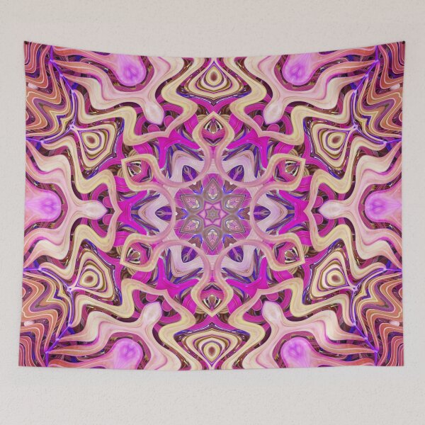 Item preview, Boho Vibes Kaleidoscope Abstract Maximalist Style Hippie Colors Mix of Mauve Violet Lilac Cream 10 of 16 designed and sold by Beachy.
