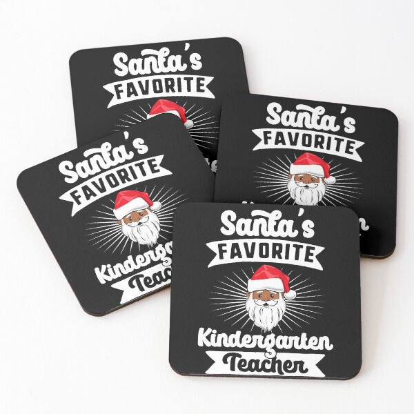 Item preview, Santa's Favorite Kindergarten Teacher Black Santa Kinder Crew Christmas designed and sold by QueenOfPrint.