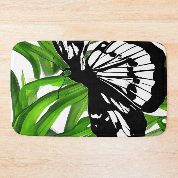 Item preview, Butterfly Black and White on Blades of Green Grass designed and sold by deniselynnimage.
