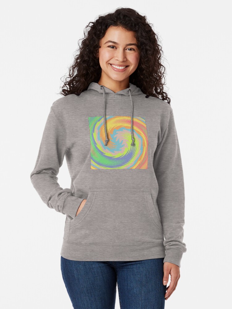 Alternate view of Abstract Twirl Wave Lightweight Hoodie