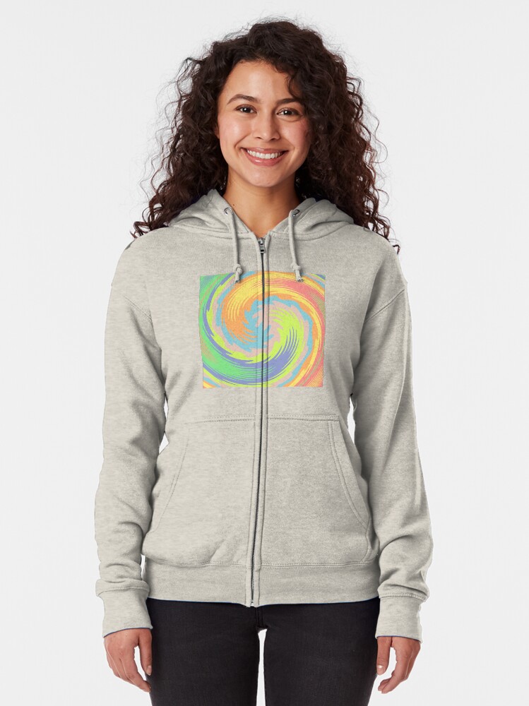 Alternate view of Abstract Twirl Wave Zipped Hoodie
