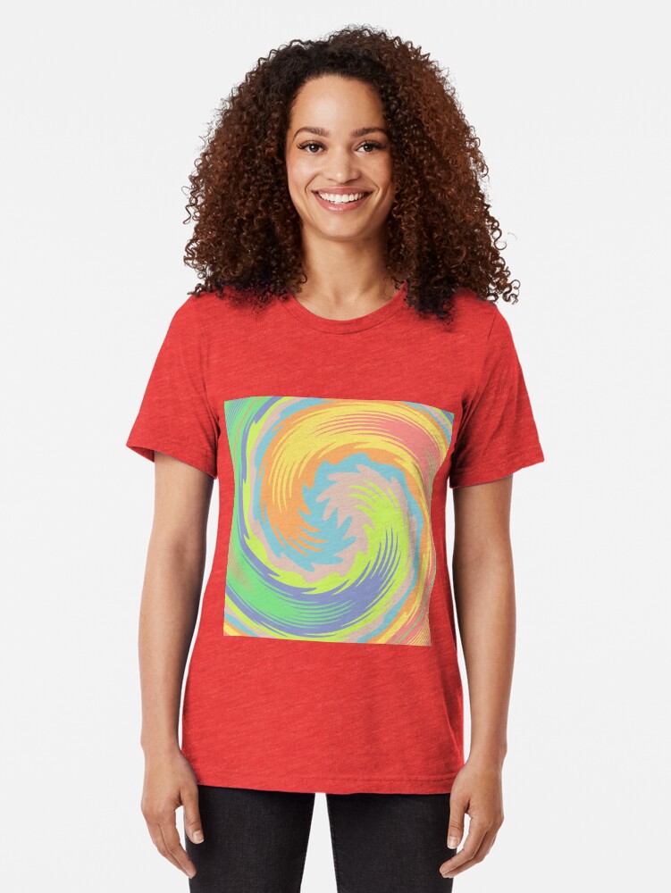 Alternate view of Abstract Twirl Wave Tri-blend T-Shirt