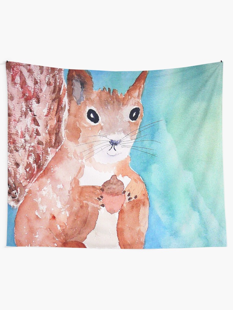 Alternate view of Red Squirrel Tapestry