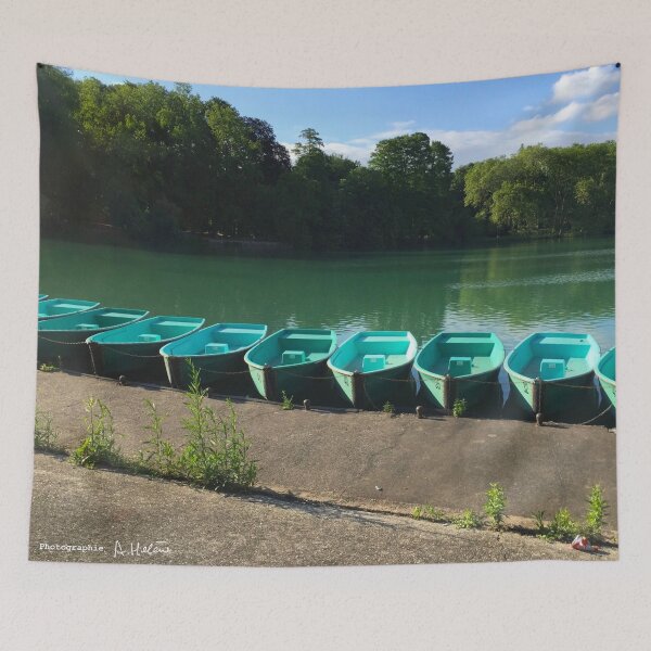 Aperçu de l'œuvre Lyon - Alignement de barques au parc créée et vendue par AHELENE.