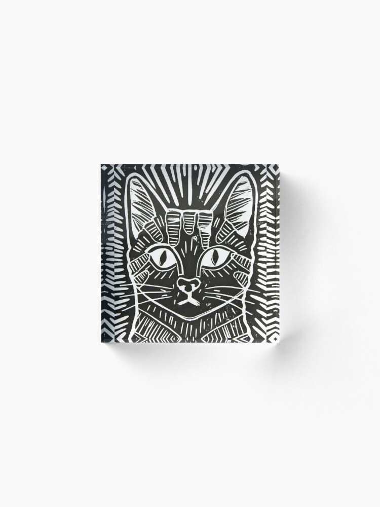 Cat Portrait Lino Print Art Print for Sale by Adam Regester