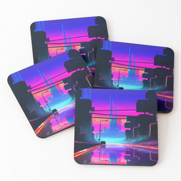 Item preview, A car driving down a street next to buildings designed and sold by aryan-gallery.