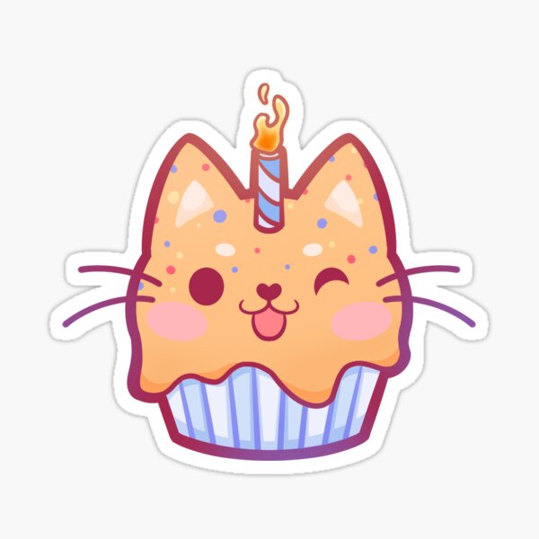 Frosted Kitty Cupcake Sticker