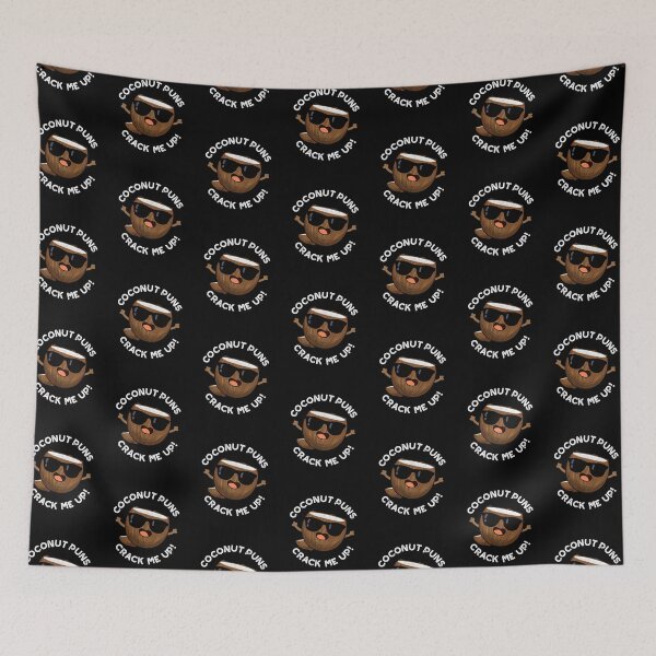 Item preview, Coconut Puns Crack Me Up Funny Fruit Puns (Dark BG) designed and sold by punnybone.
