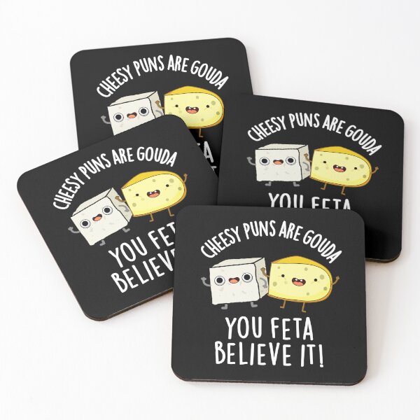 Item preview, Cheesy Puns Are Gouda You Feta Believe It Funny Cheese Puns (Dark BG) designed and sold by punnybone.
