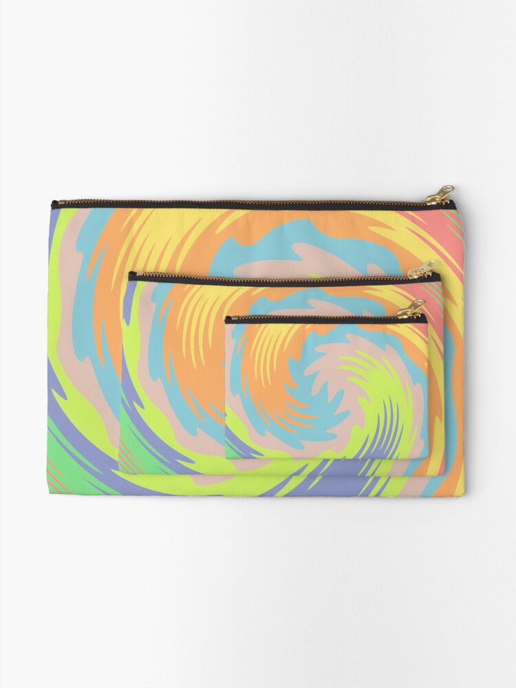 Alternate view of Abstract Twirl Wave Zipper Pouch