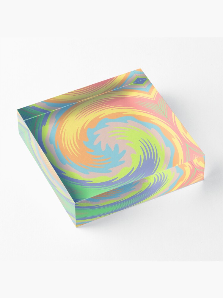 Alternate view of Abstract Twirl Wave Acrylic Block