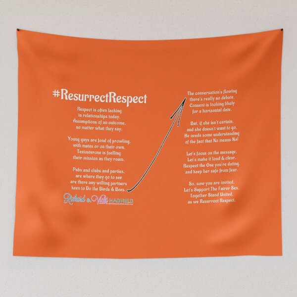 Item preview, ResurrectRESPECT.com poem : Richard and Vicki Hadfield - basic white text only - Orange background option designed and sold by Printable Pressies.