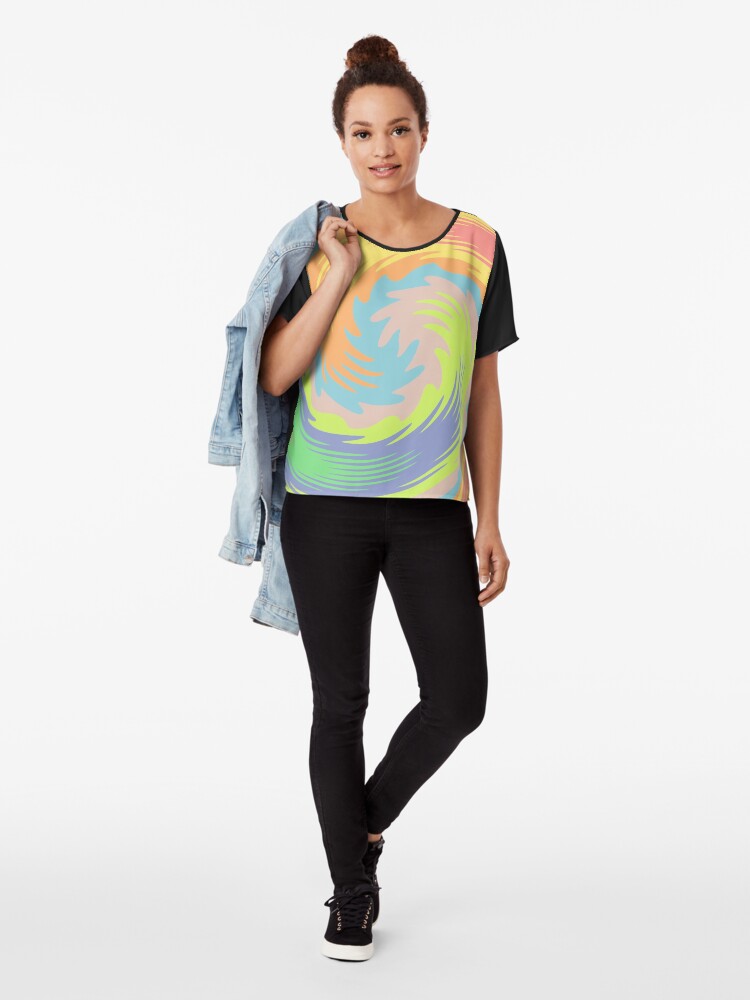 Alternate view of Abstract Twirl Wave Chiffon Top